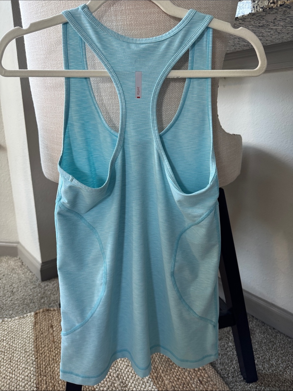 Zella Turquoise Striped Racerback Tank - Picture 3 of 7